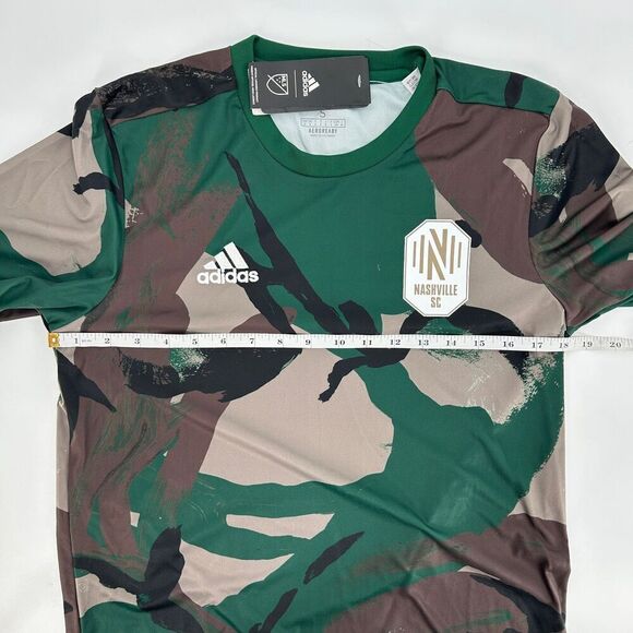Adidas Nashville SC Camo Green Pre-Match MLS Soccer NWT Jersey Size Small - Picture 16 of 16